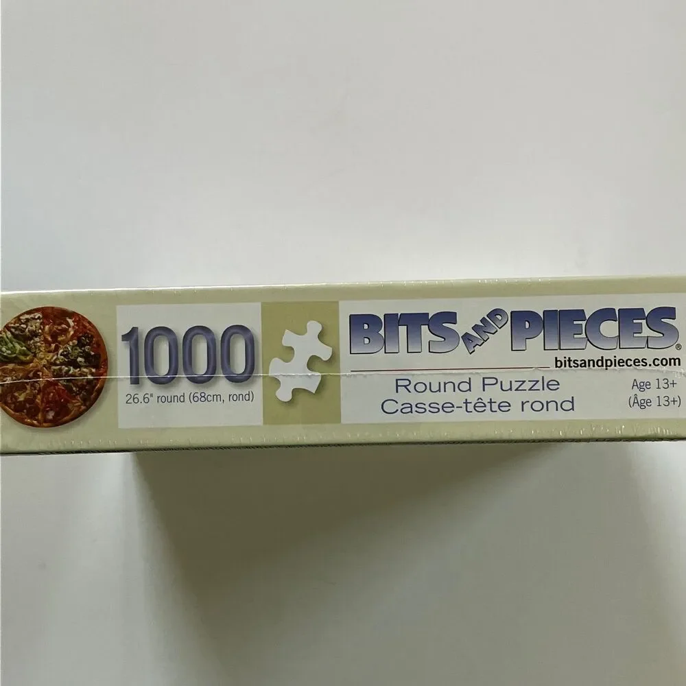 Pizza Pie Jigsaw Puzzle Bits and Pieces 1000 Round Puzzle NEW Sealed